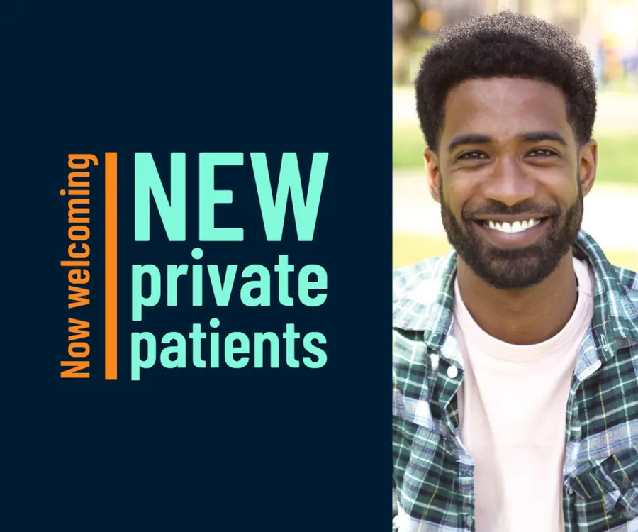 A smiling man, from the practice's new patient campaign